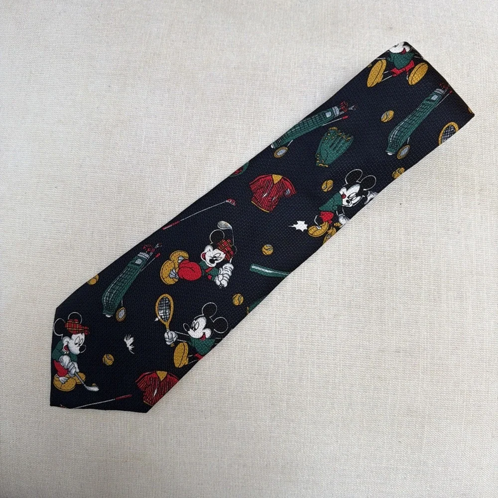 Mickey Unlimited Disney Tie Silk Mickey Mouse Golf, Baseball, Tennis‎ Novelty